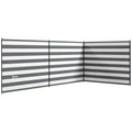 4 Pole Camping Windbreak 150x540cm with Carry Bag - Grey and White