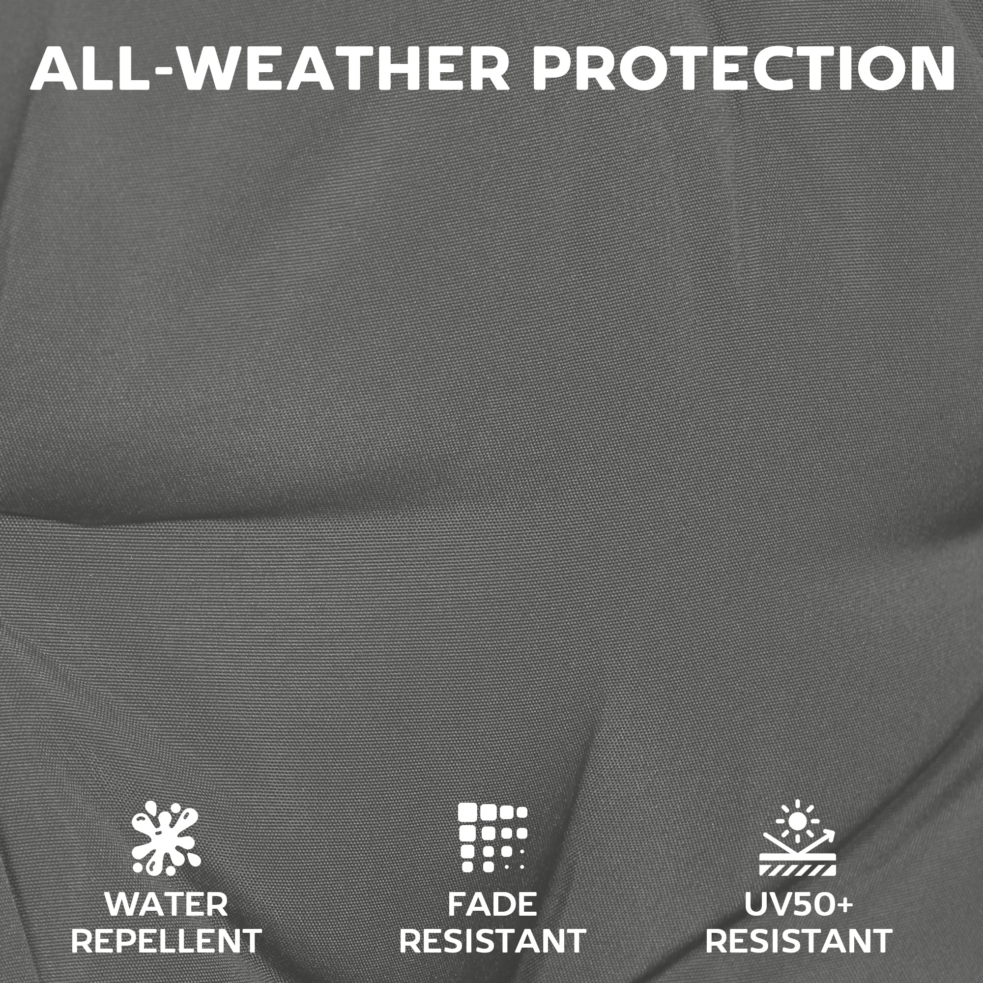 Set of 6 Outdoor Seat Cushions with Machine Washable Cover, Water Repellent Seat Cushions Dark Grey