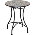 Φ60cm Mosaic Outdoor Patio Table with Ceramic Top - Green