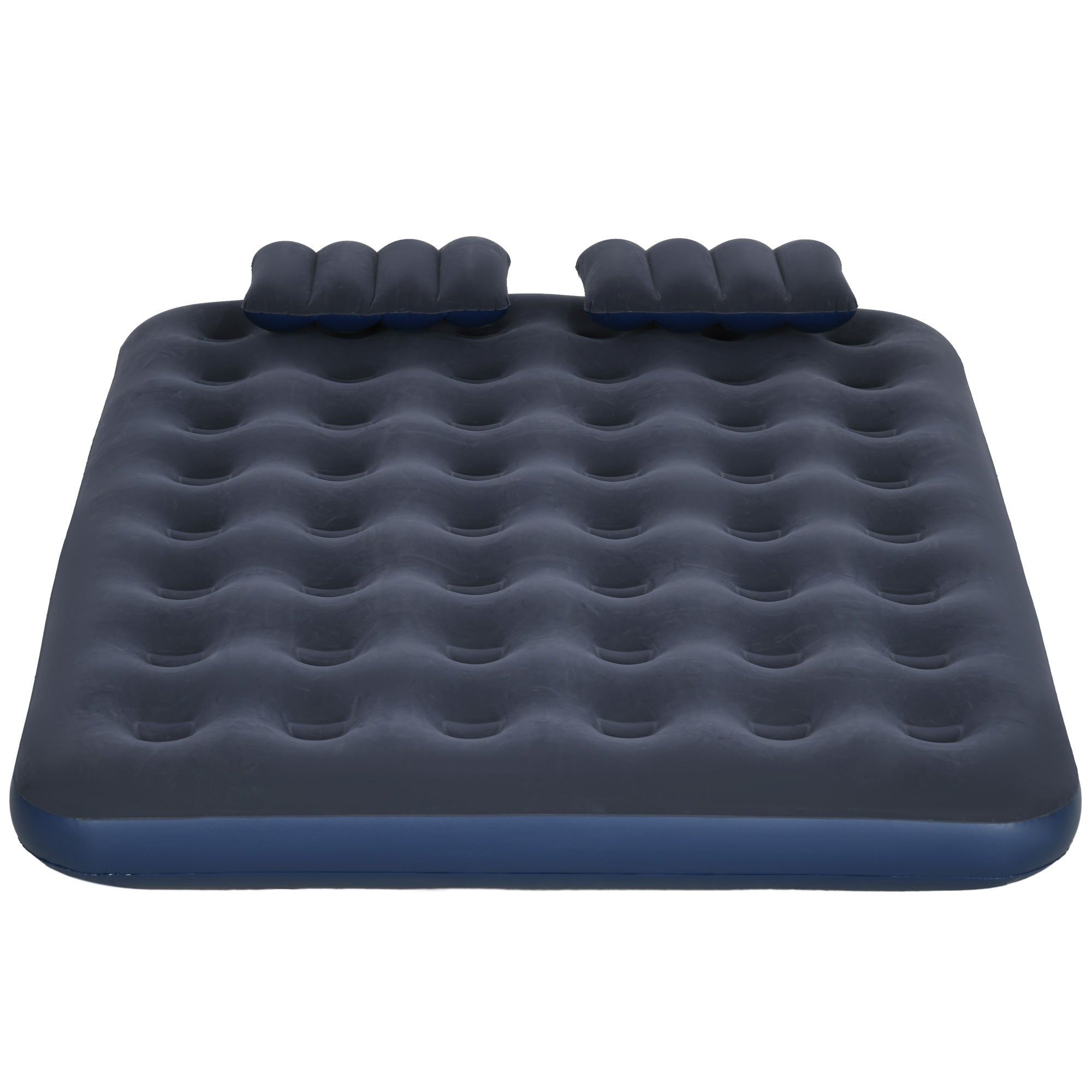 Inflatable Double Air Bed, with Hand Pump - Blue