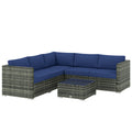 Four-Piece Rattan Sofa Set - Blue