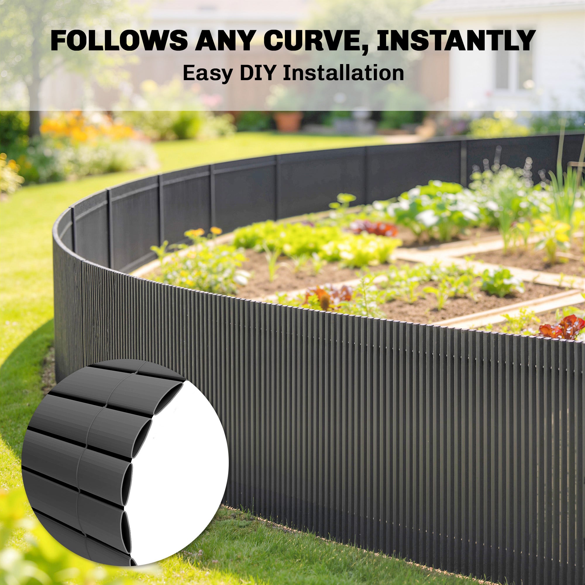 2Pcs Plastic Privacy Screening Fence, 1m x 5 m Waterproof Windbreak Fence, Dark Grey