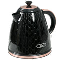 1.7L Electric Kettle with 3kW Fast Boil, Auto Shut-off & Removable Filter - Black