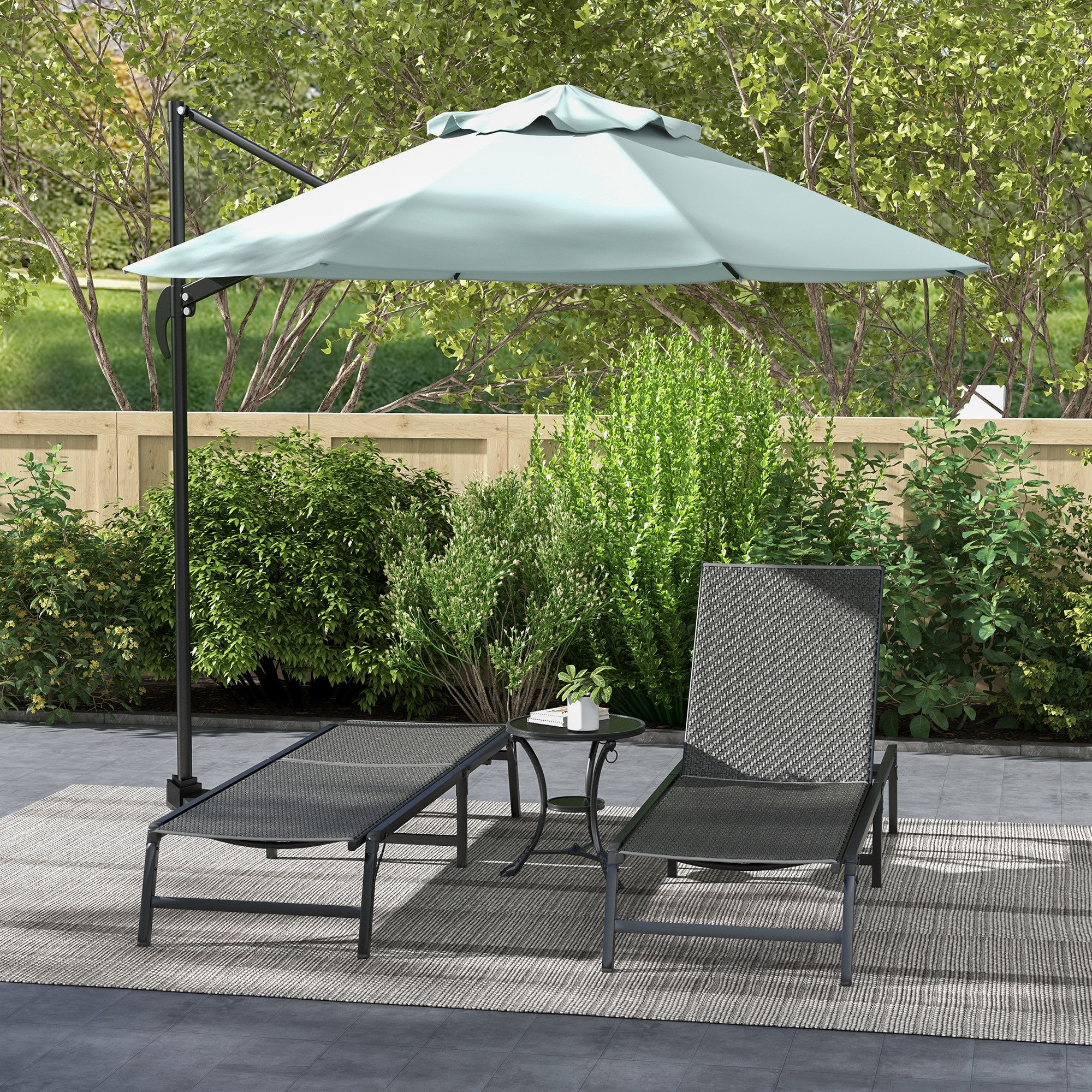 Foldable Outdoor PE Rattan Sun Lounger Set of 2, Patio Wicker Recliners Lounge Chair w/ 5-Level Adjustable Backrest, for Poolside, Garden, Grey