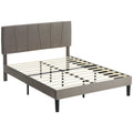 King Velvet-Feel Adjustable Headboard Bed Frame King - Grey