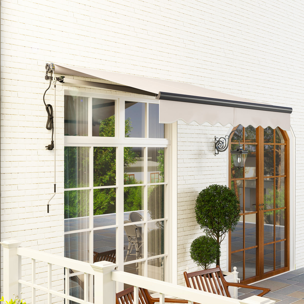 2.5 x 2m Electric Retractable Awning with Aluminium Frame - Beige