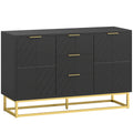 Sideboard with 3 Drawers and Adjustable Shelves for Living Room - Black