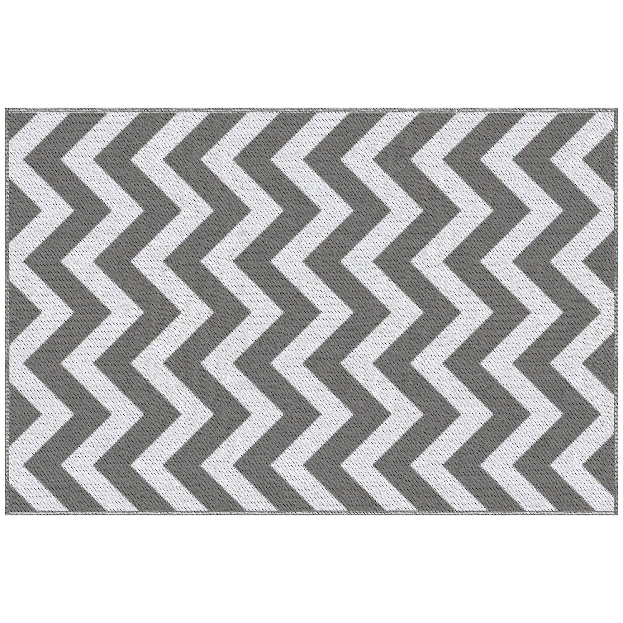 Outdoor Waterproof Camping Rug Mat 121x182cm Reversible Light Grey White