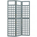 3-Panel Garden Privacy Screen, Freestanding Foldable Wooden Outdoor Divider/Trellis, Decorative Privacy Screen, Grey