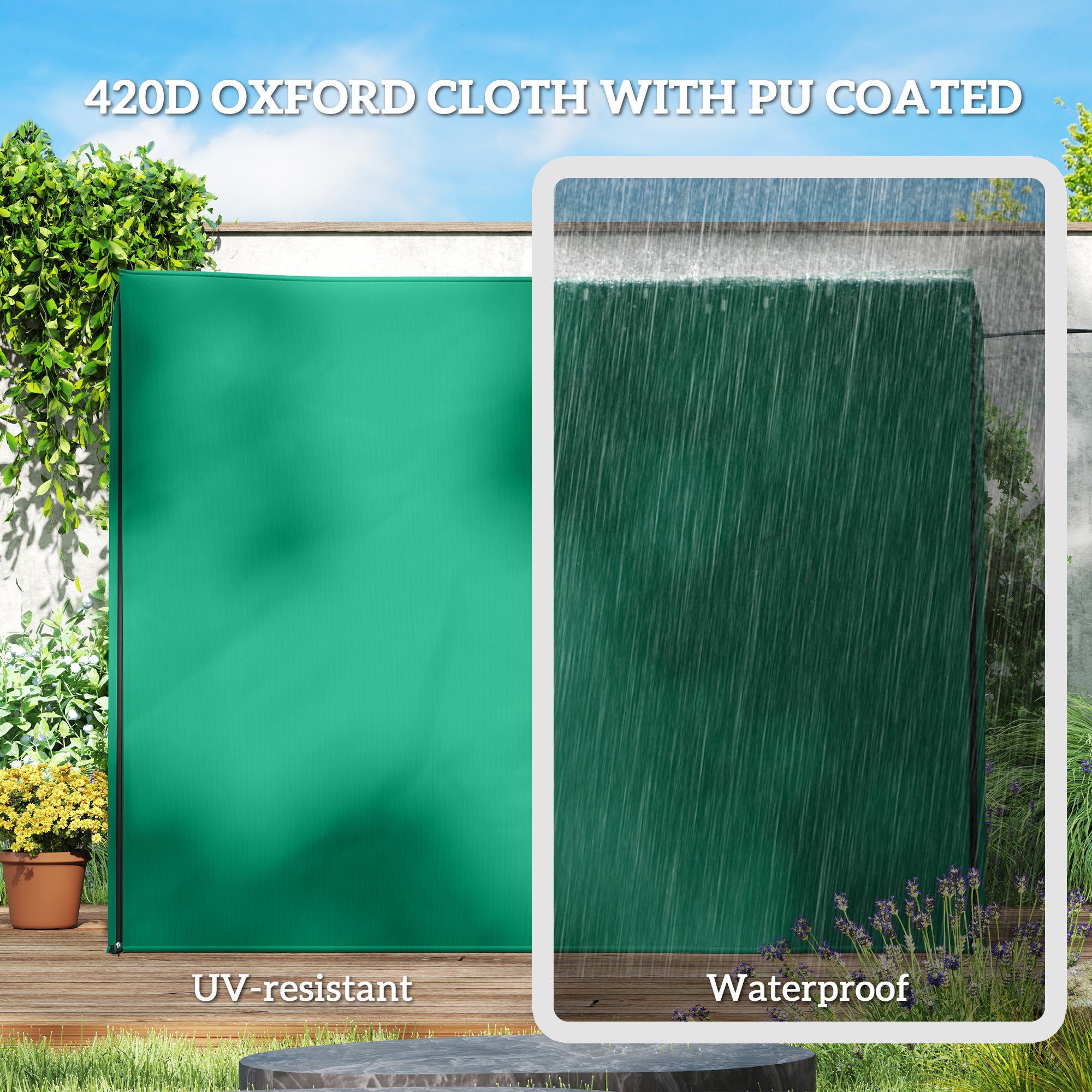 Three-Seater Waterproof Swing Chair Cover with Drawstring - Green