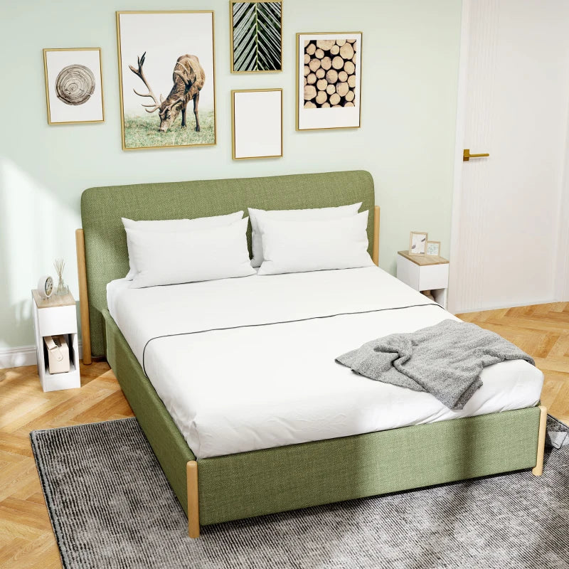 Set of Two Modern Storage Bedside Tables with Drawer and Shelf - White