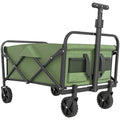 93L Festival Trolley on Wheels, Garden Folding Trolley Cart, 120kg Heavy Duty Collapsible Folding Wagon with Adjustable Handle and Carrying Bag for Beach, Camping, Festival, Green