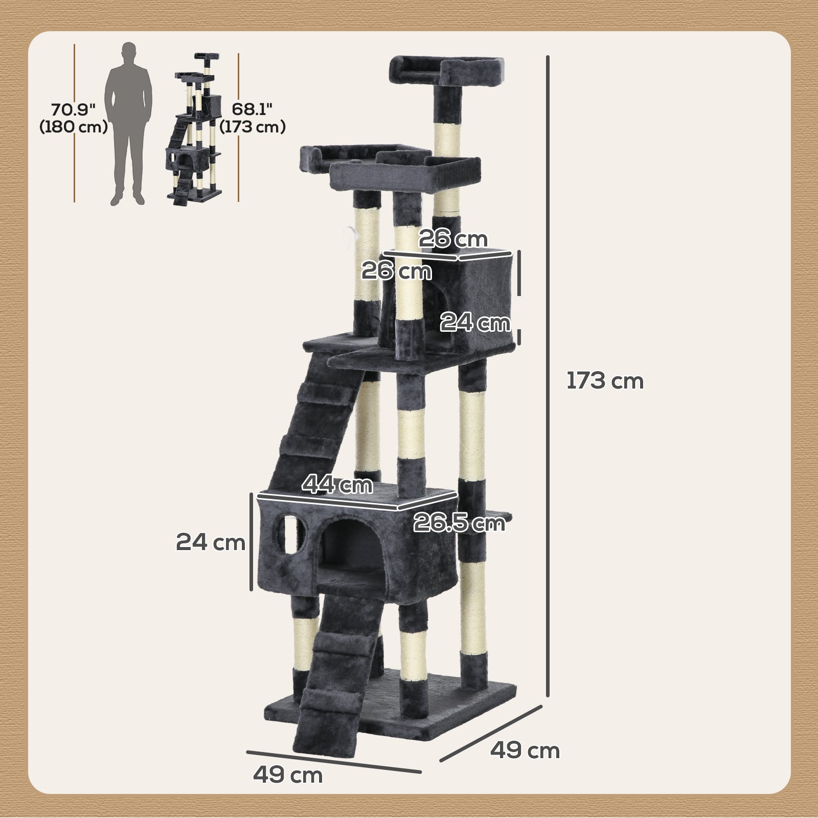 Cat Tree Scratching House, Activity Play Centre