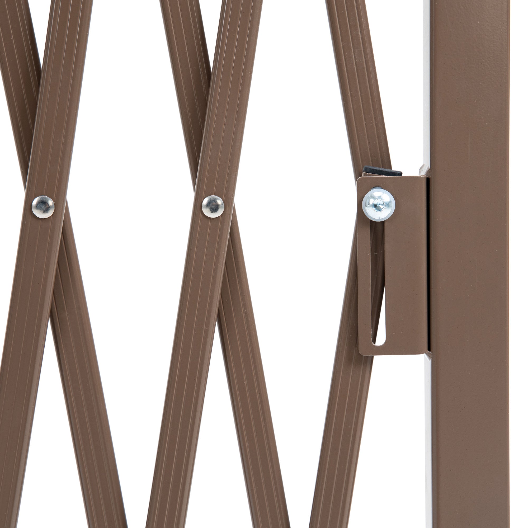 Set of 2 Expanding Garden Fencc, Aluminium Freestanding Foldable Picket Fence, 300cmx103.5 cm, Dark Brown