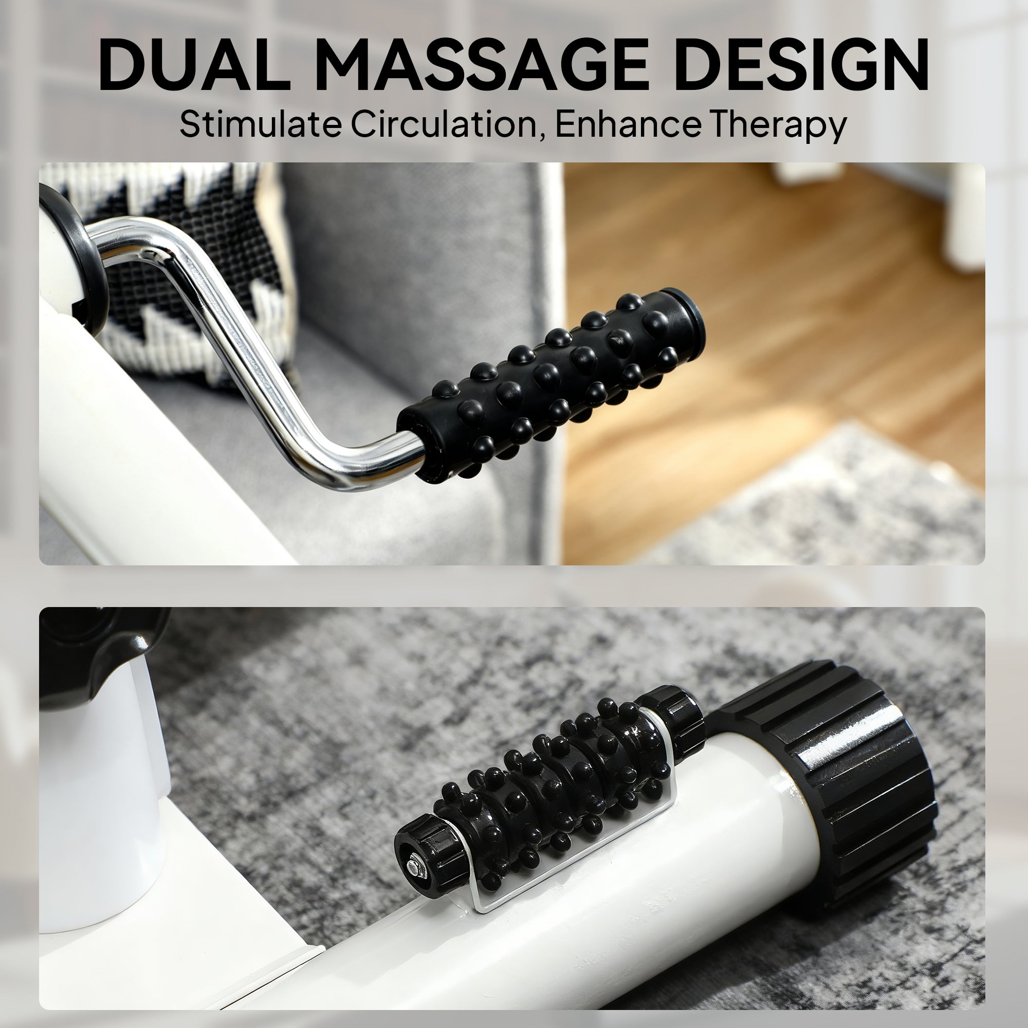 Seated Pedal Exerciser with Dual Massage and Adjustable Height