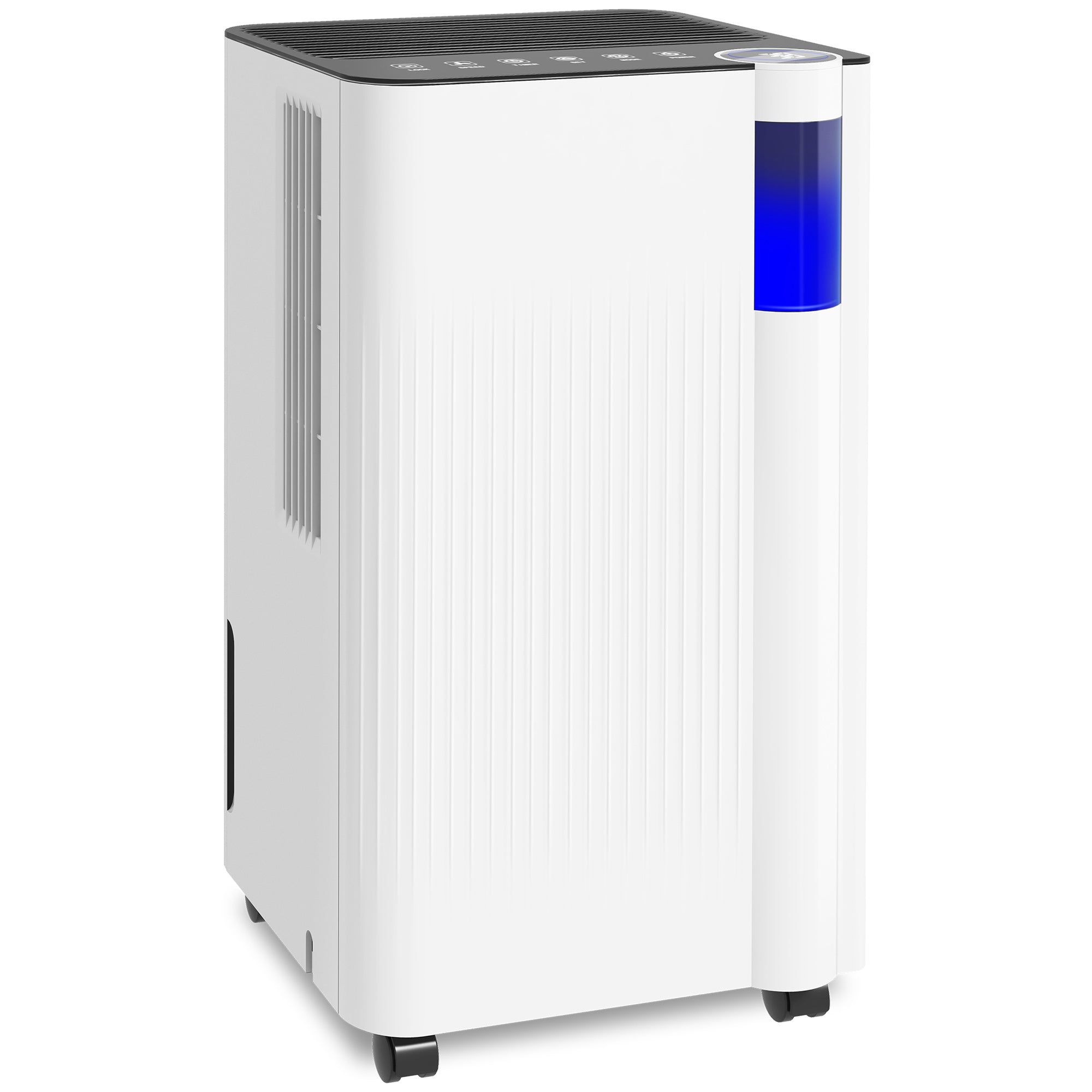 12L/Day Dehumidifier with Continuous Drainage, 2L Water Tank, 24H Timer, Digital Humidity Display, Filter, Auto Defrost, Children Lock, Dehumidifier for Home Damp, Bedroom, Laundry Drying