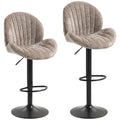 Bar Stools Set of 2, Swivel Barstools with Back, Adjustable Height and Footrest for Kitchen Island, Dining Room, Brown