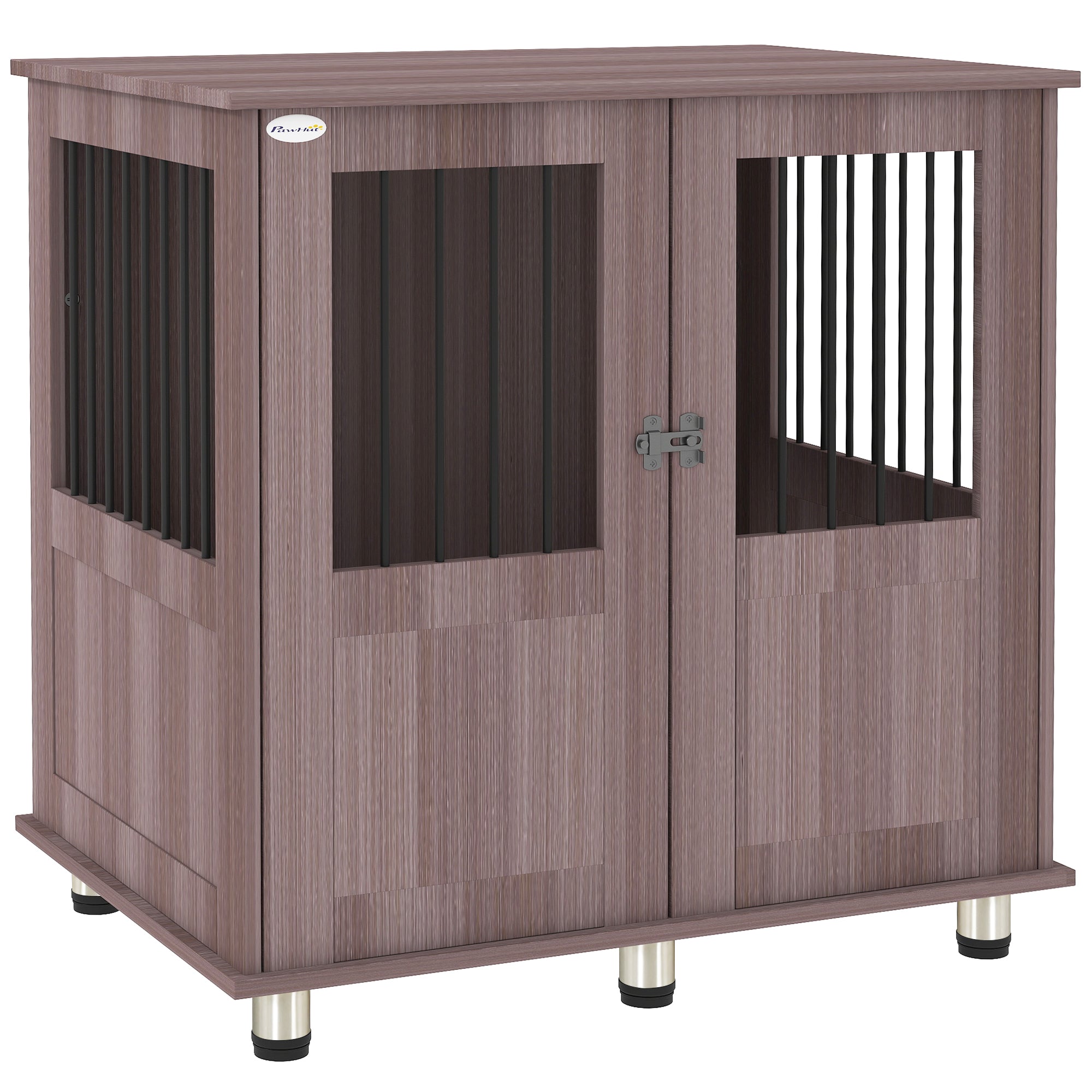 Dog Crate Table for Medium and Large Dogs with Magnetic Door for Indoor Use, 85 x 55 x 75 cm, Purple