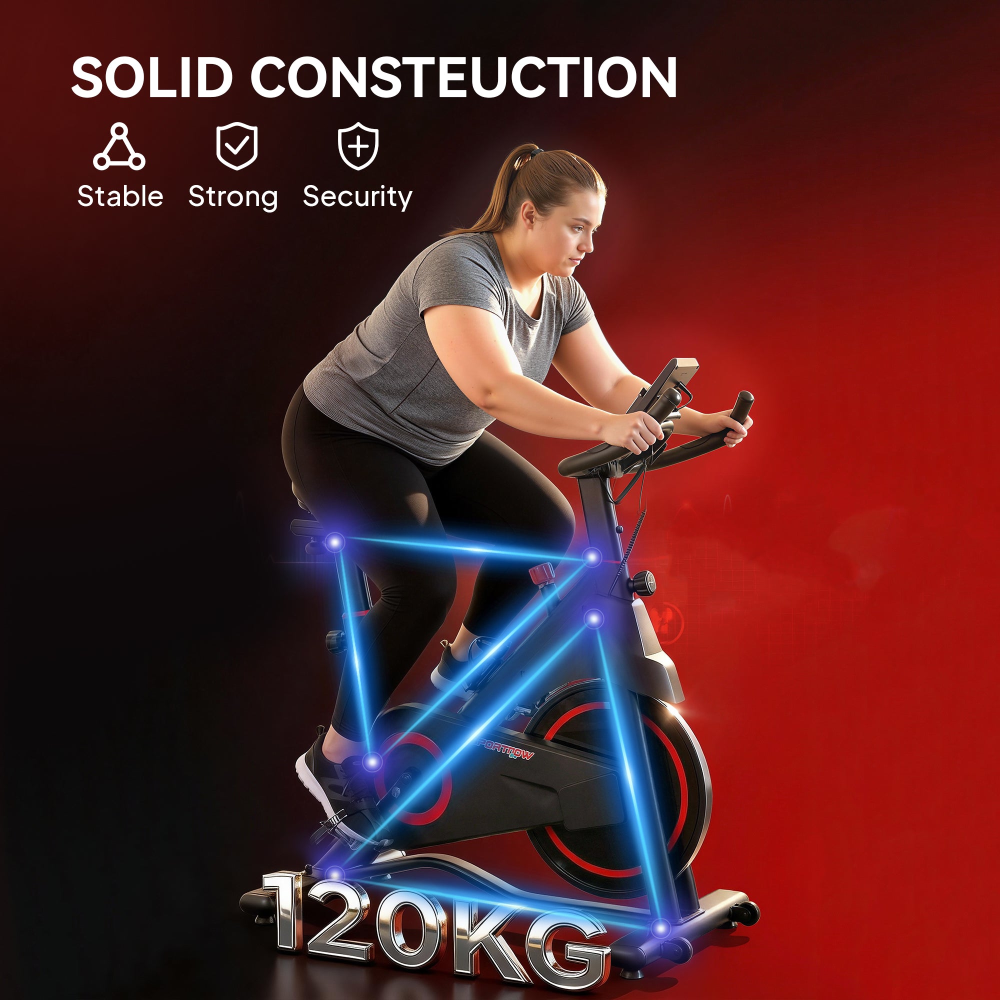 Exercise Bike, Stationary Bike with Adjustable Magnetic Resistance, Indoor Cycling Equipment with LCD Display