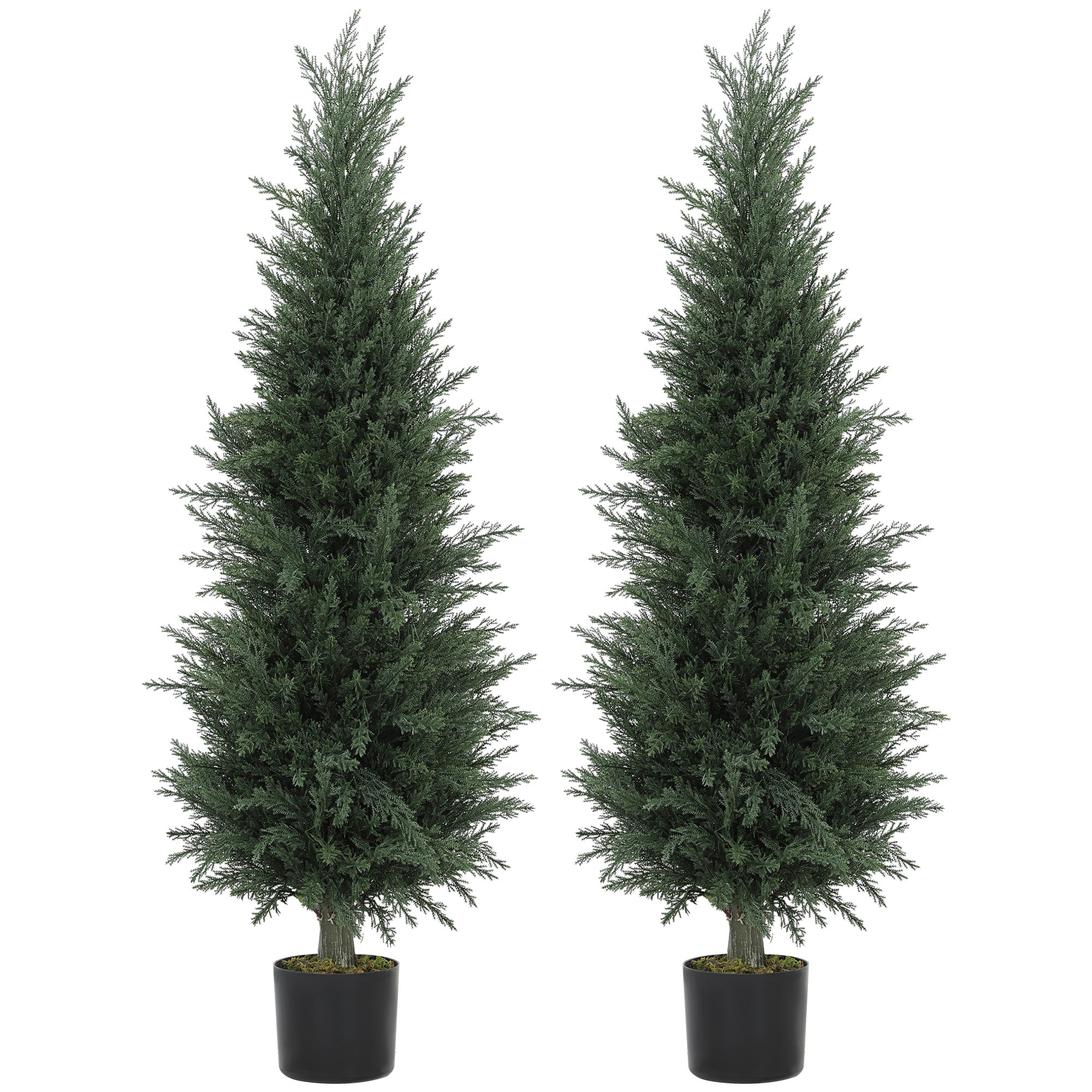 Set of Two Artificial Cypress Trees - Green