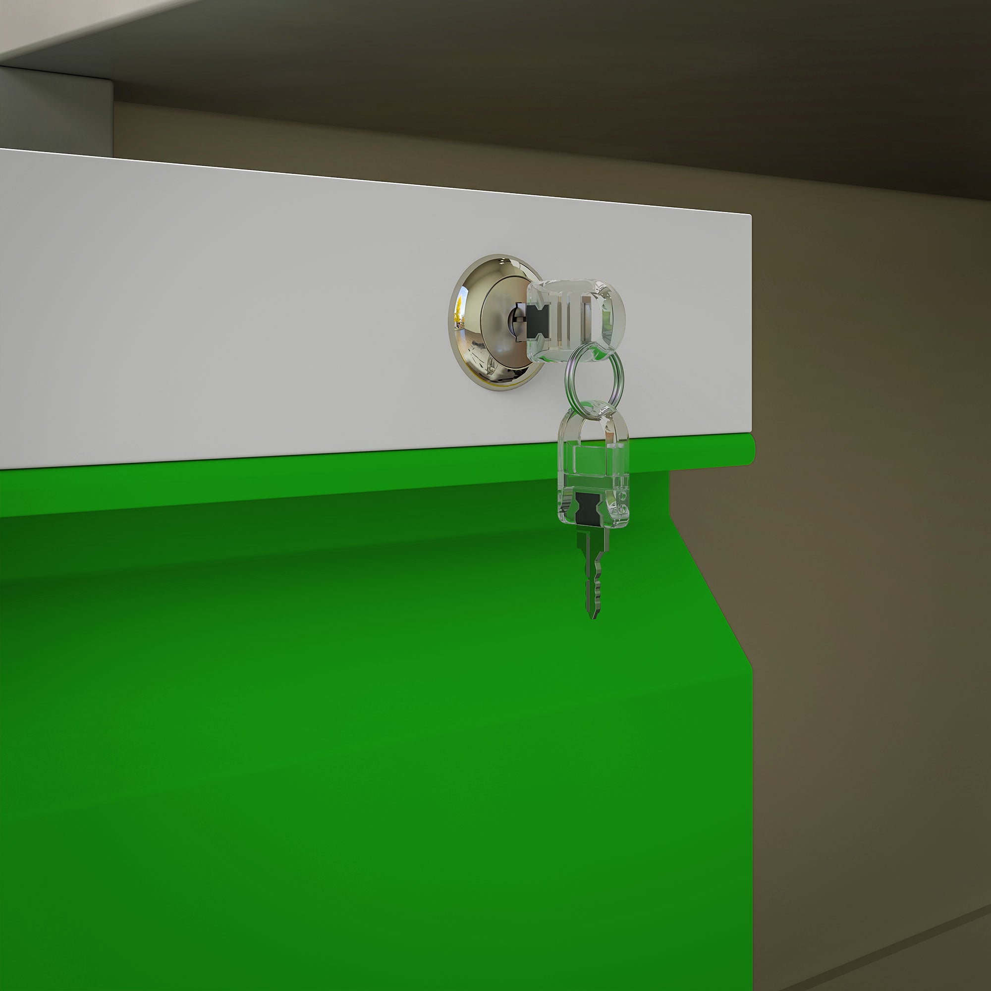 3 Drawer Filling Cabinet, Mobile Metal File Cabinet with Anti-tilt Design for Letter, A4, Legal Size, Green