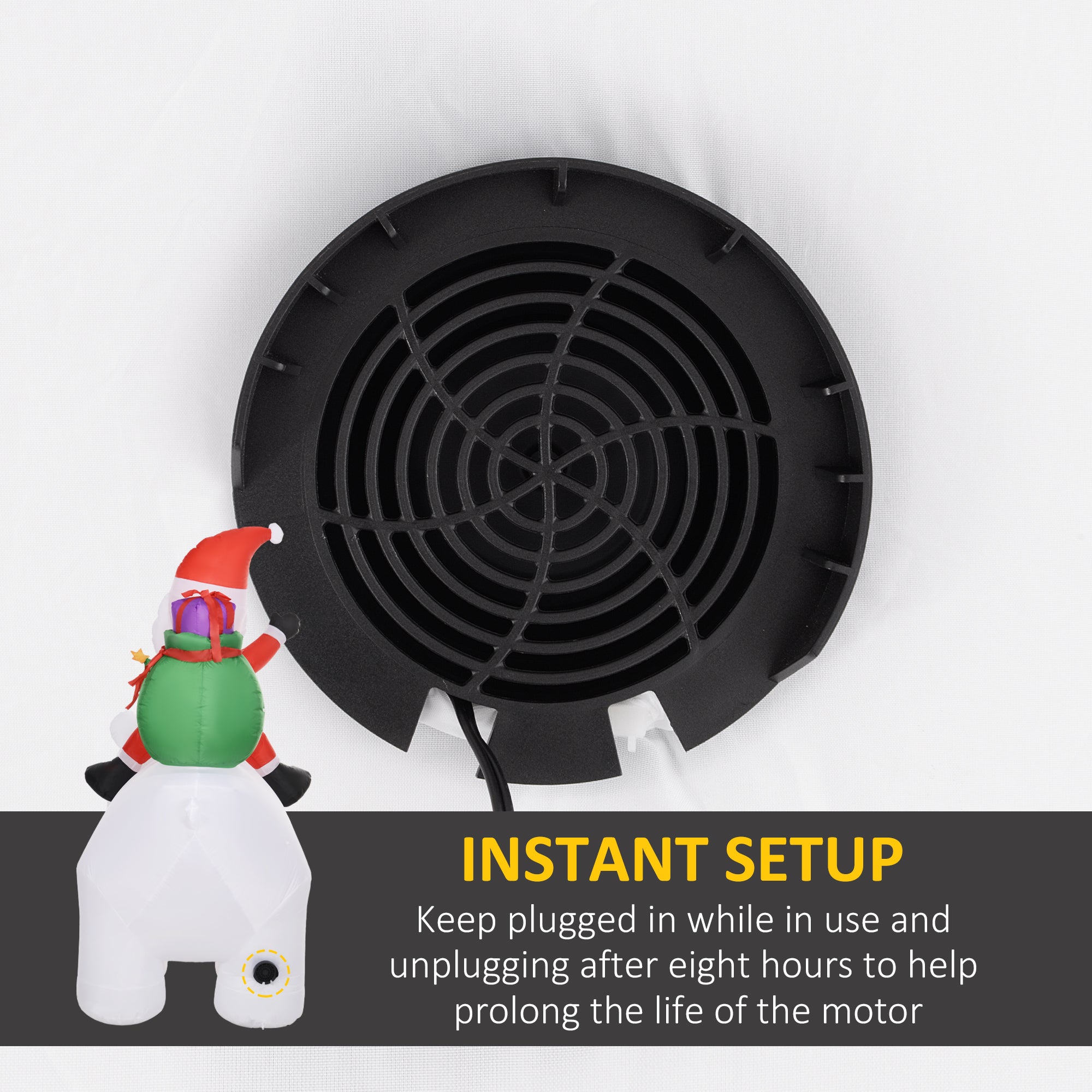 6.6ft Inflatable Santa Riding Polar Bear Decoration