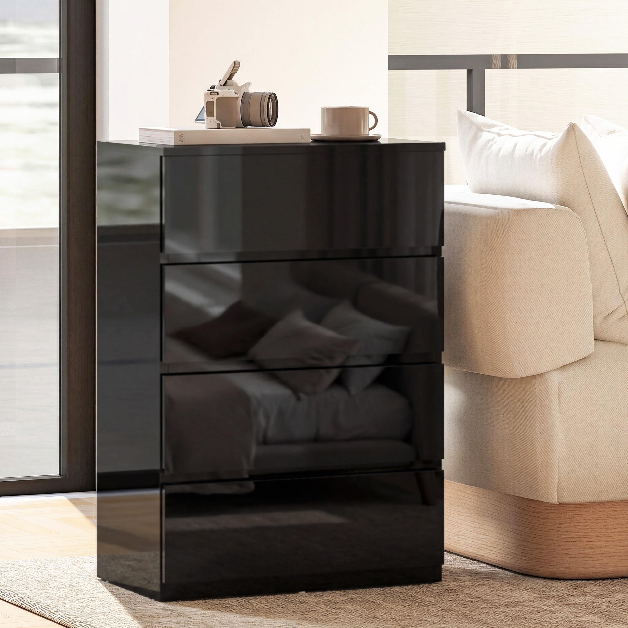 Chest of Drawers, 4-Drawer Storage Cabinets, Modern Dresser, Storage Drawer Unit for Bedroom