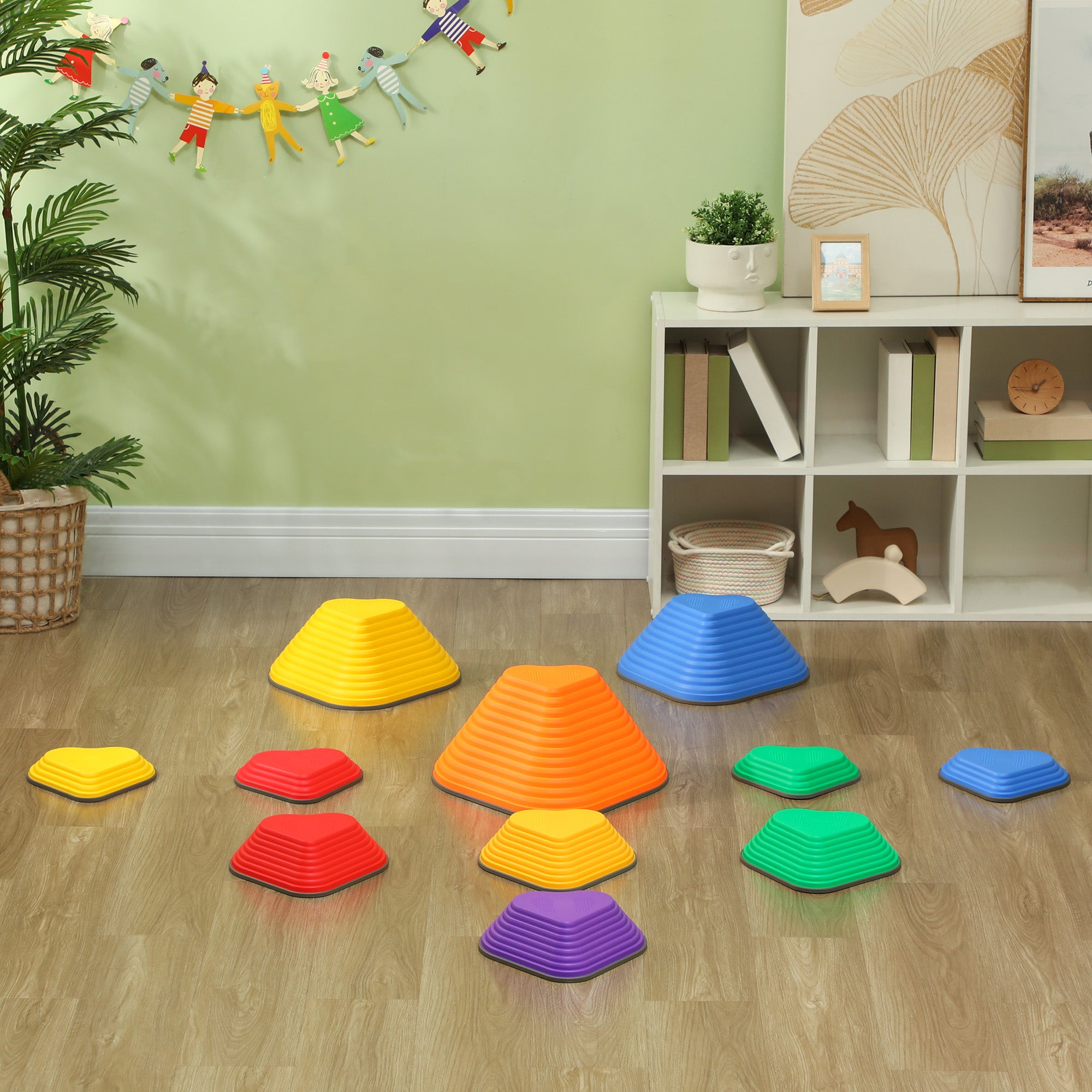 11PCs Heart-Shaped Kids Stepping Stones Balance & Motor Skills, Multicoloured