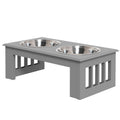 Raised Stainless Steel Dog Feeding Bowls with Stand for Extra Small and Small Dogs - Grey