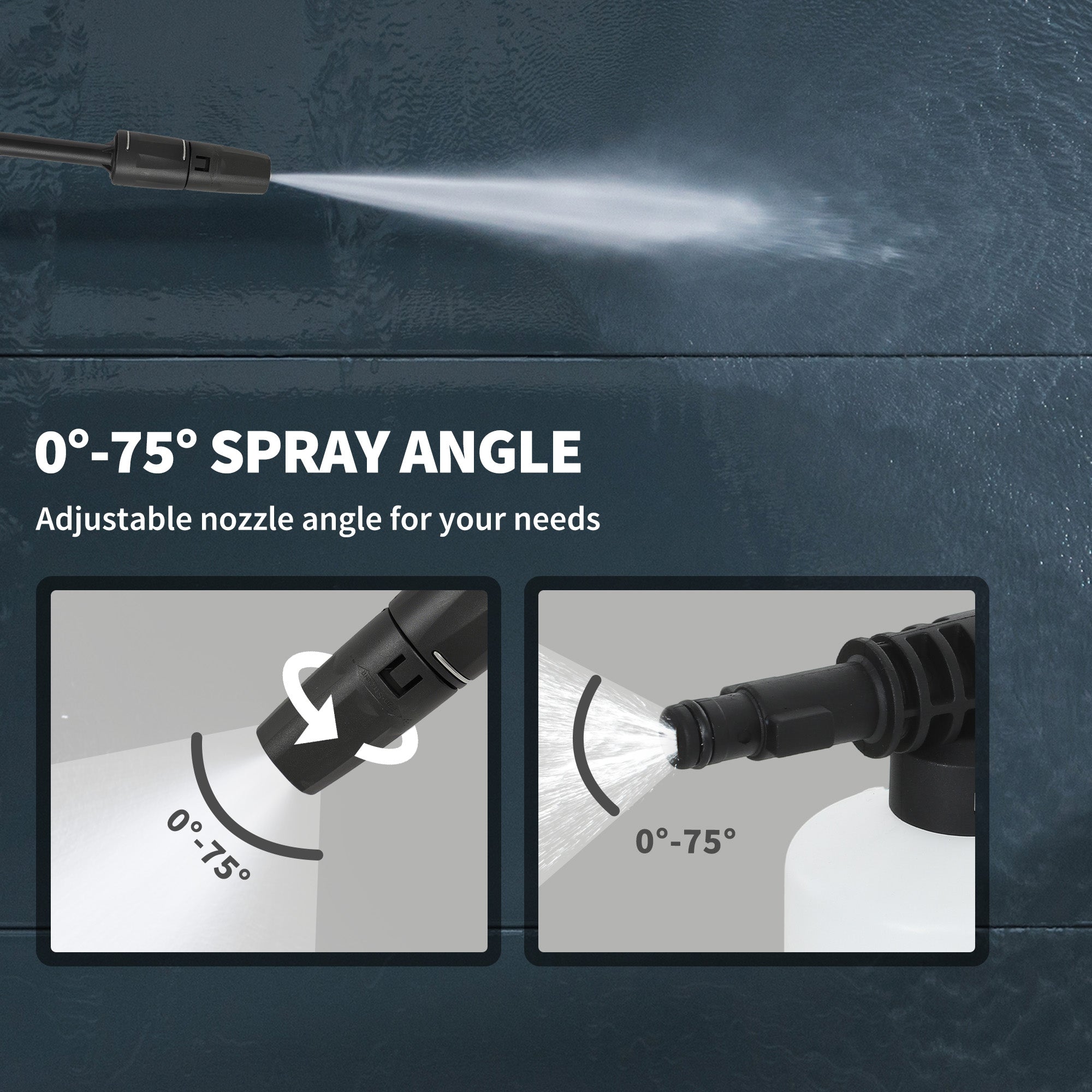 2200W High Pressure Washer, 170 Bar Pressure, 420 L/h Flow, Portable Electric Power Washer Jet Wash Cleaner with Adjustable Nozzle 6M Hose and Hose Reel for Home Patio Car Driveway