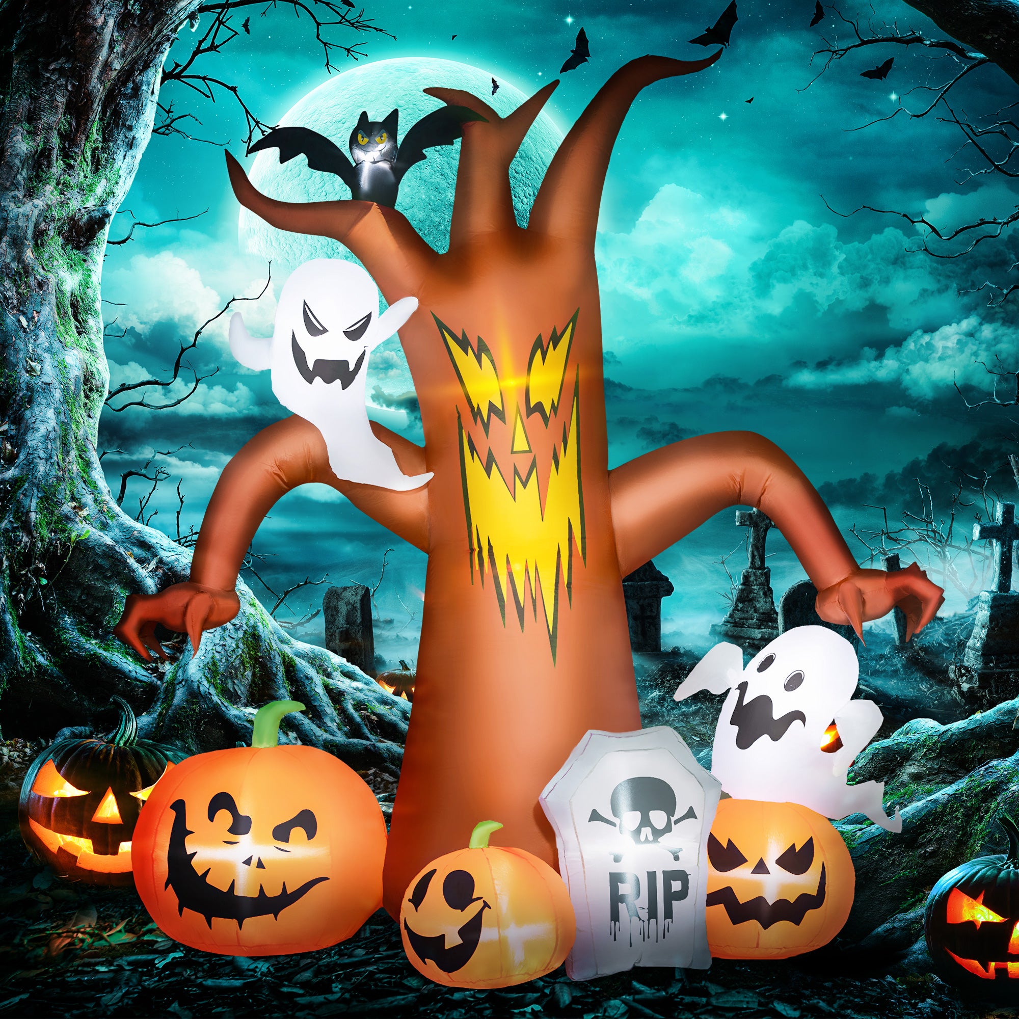 7.9ft Light-Up Halloween Tree Inflatable