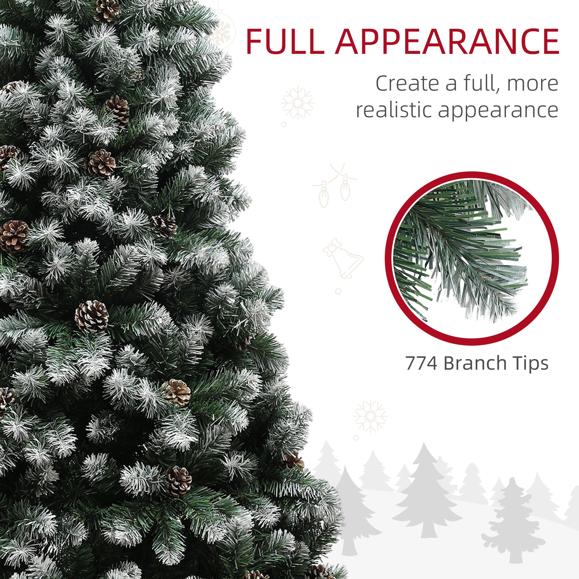 6ft Snow-Dipped Artificial Pine Christmas Tree