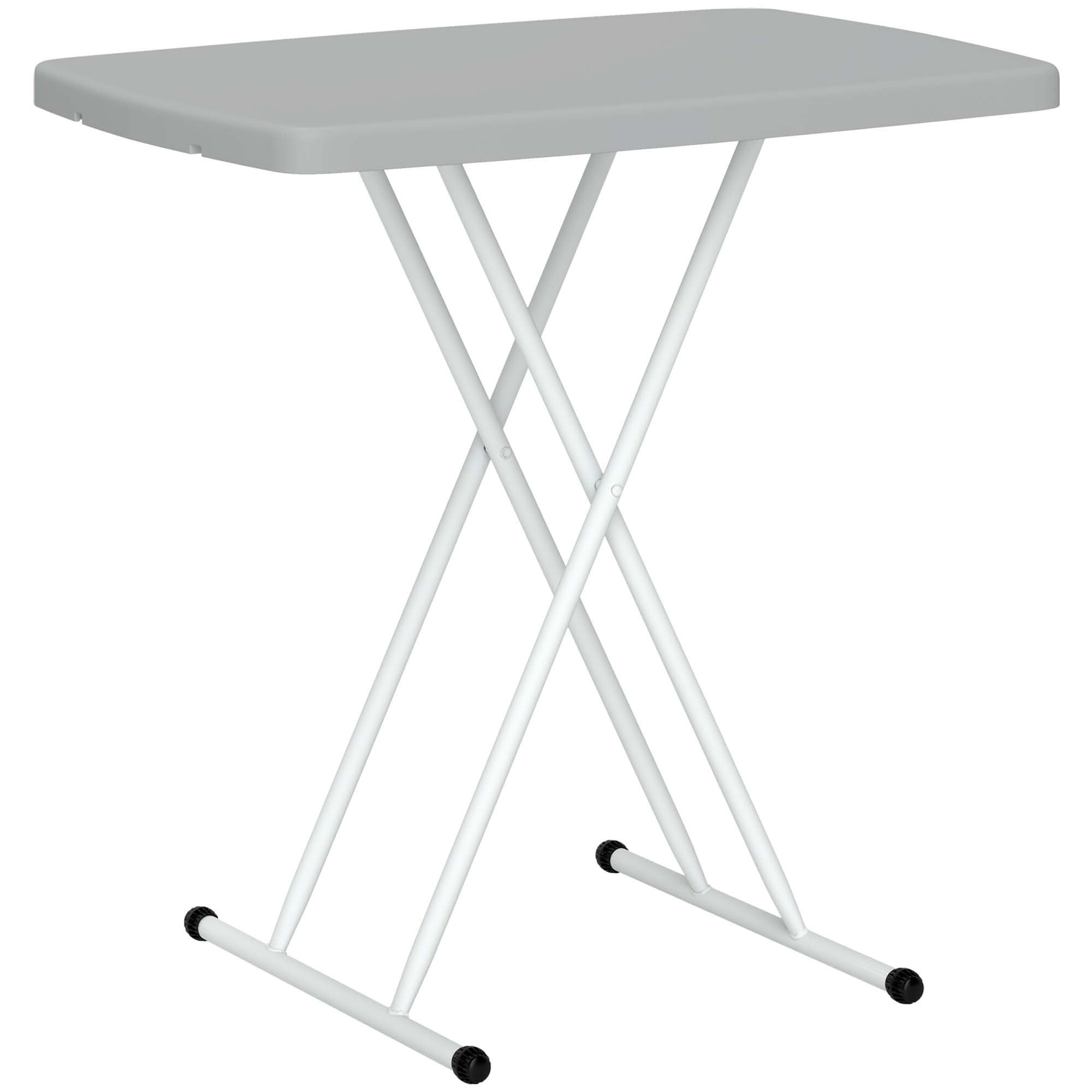 Minimal Folding Outdoor Table with Adjustable Heights - Grey White