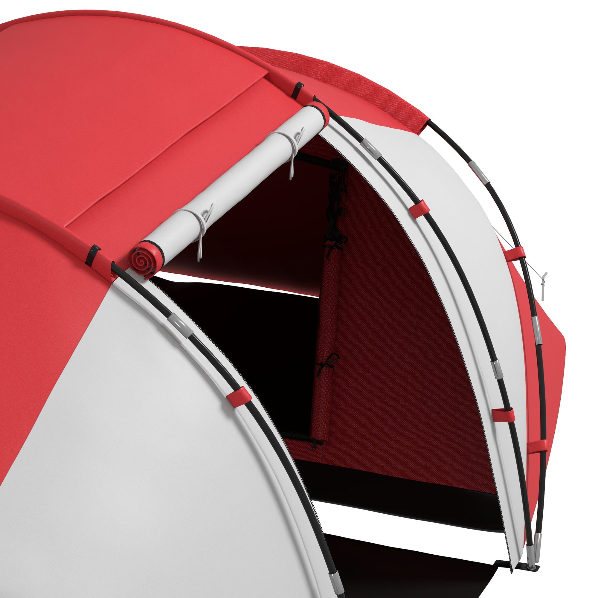 4-6 Man UV Protection Camping Tent - Grey and Red