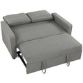 Double Sofa Bed Click Clack Sofa Bed Pull Out Bed with Adjustable Backrest for Living Room and Bedroom Grey