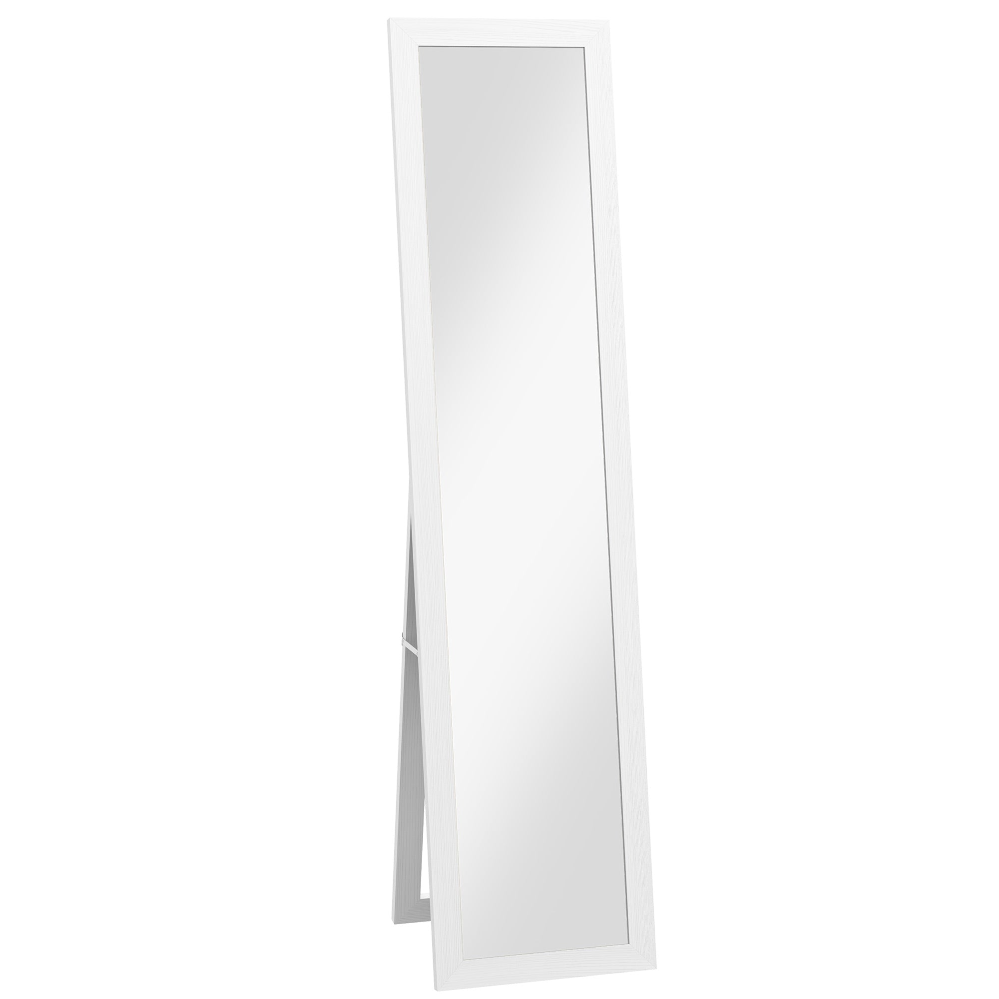 Rustic Full Length Mirror, Hanging and Freestanding Floor Mirror, Farmhouse Decorative Wall Mirror, for Living Room, Bedroom, 157 cm, White