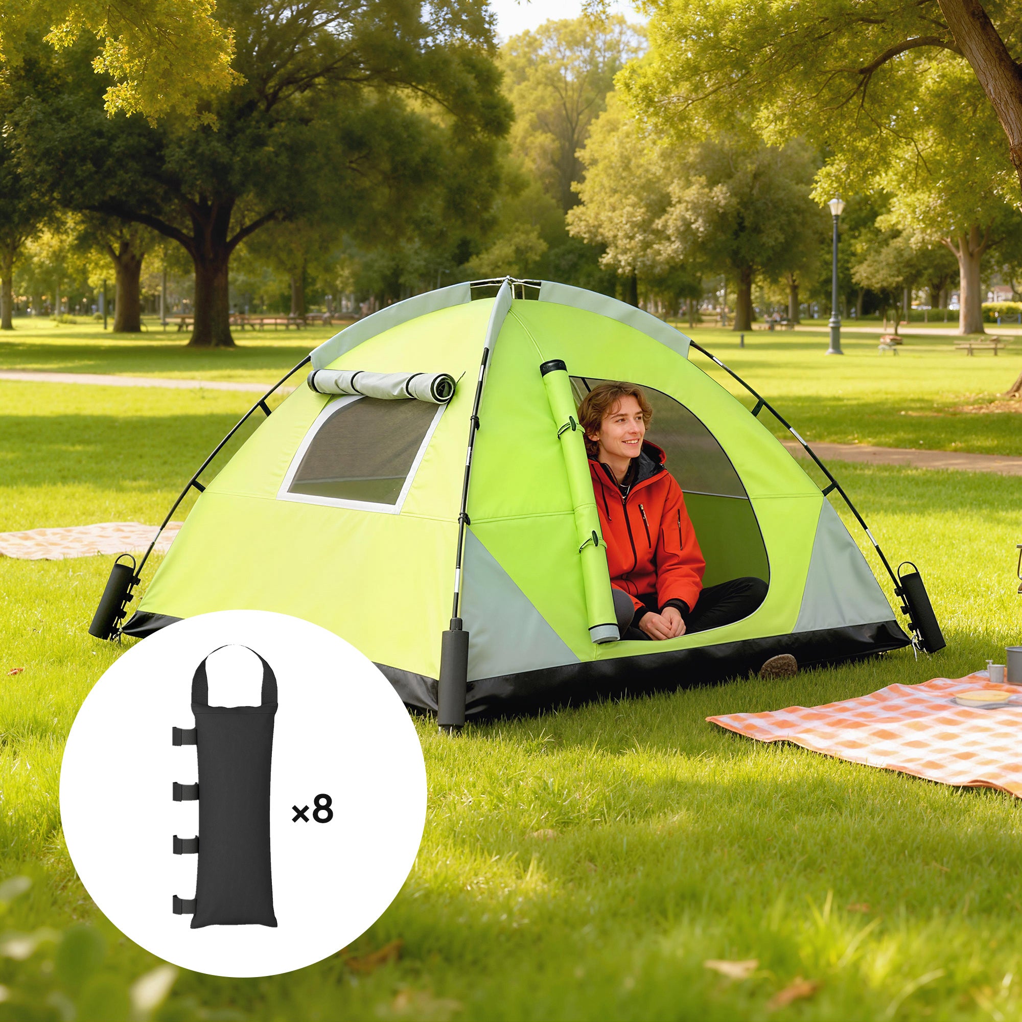 8 Pack Gazebo Sand Weights Bags, 40 kg 600D Heavy Duty Sand Bags Sandbags for Canopy Tent Legs, Without Sand, Black