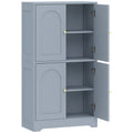 4-Door Kitchen Storage Cabinet with Adjustable Shelves - Grey