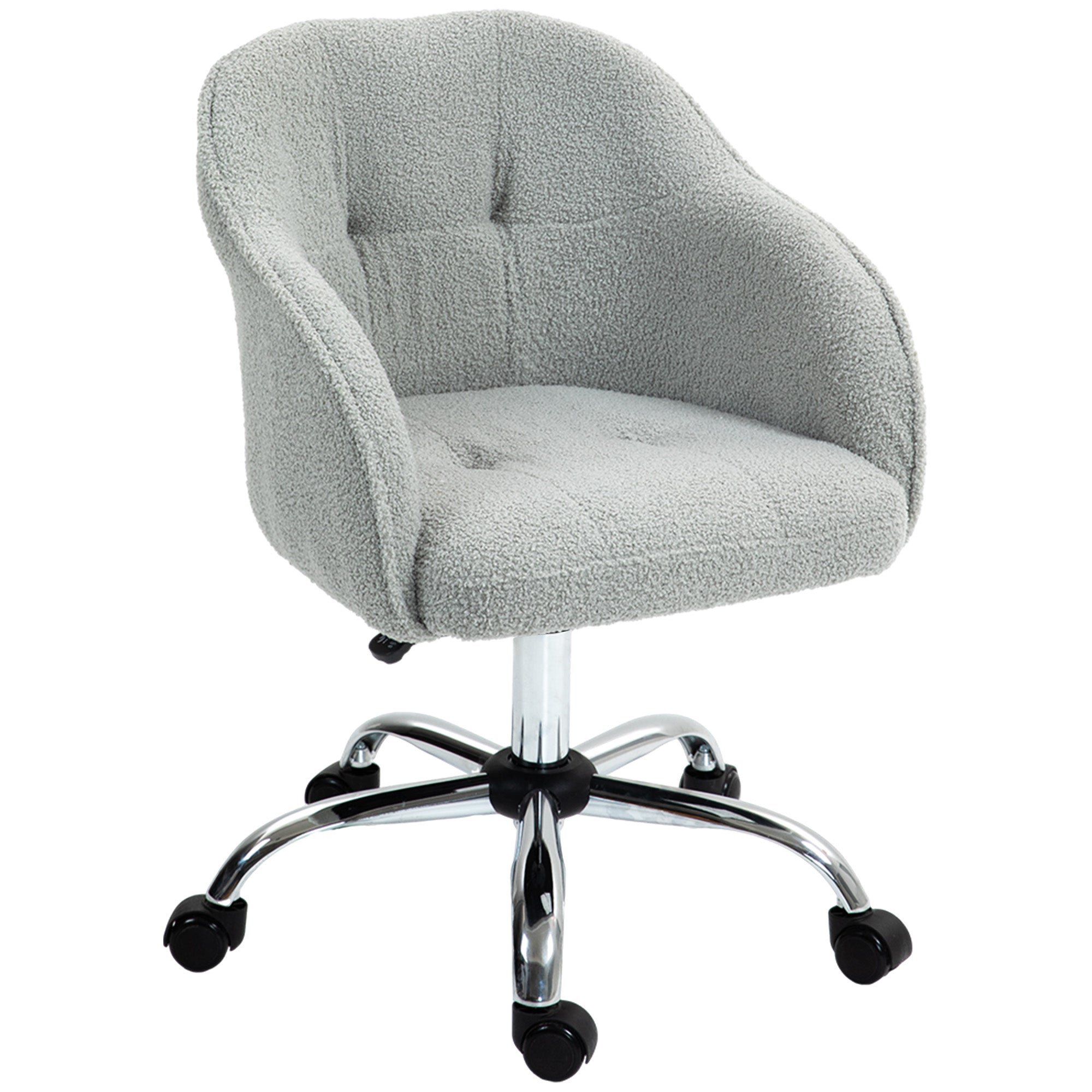 Teddy Fleece Swivel Office Chair - Grey