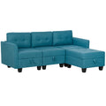 L Shape Modular Sofa with Storage - Light Blue