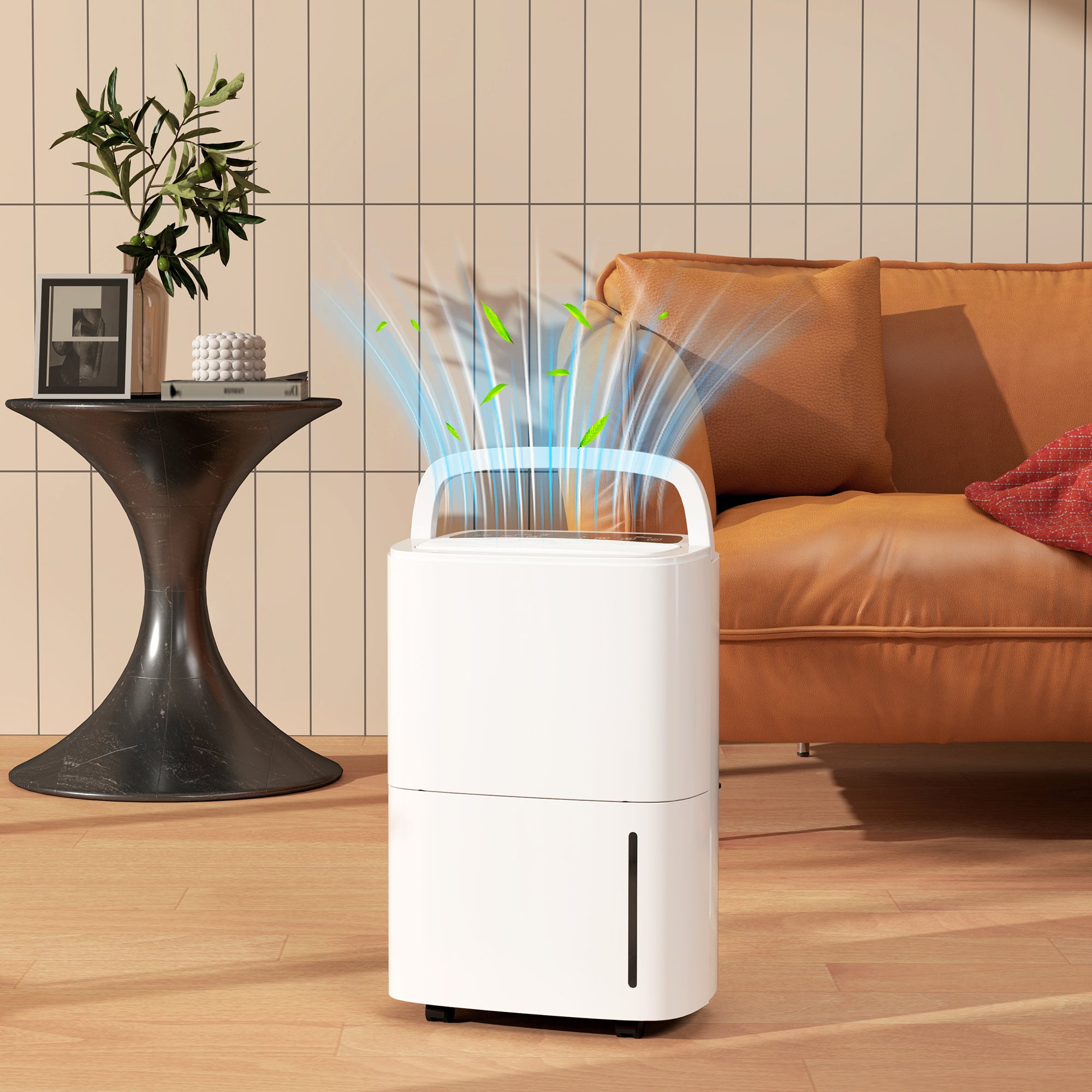 20L/Day Dehumidifier with Continuous Drainage, 5L Water Tank, 24H Timer, Digital Humidity Display, Humidity Light, Dehumidifier for Home Damp, Bedroom, Condensation, Mould, Laundry Drying