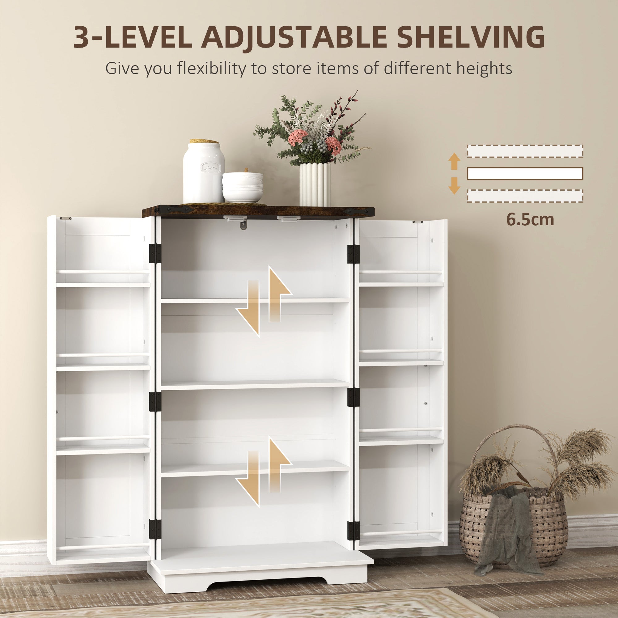 Multi-Storage Farmhouse Style Cabinet - White