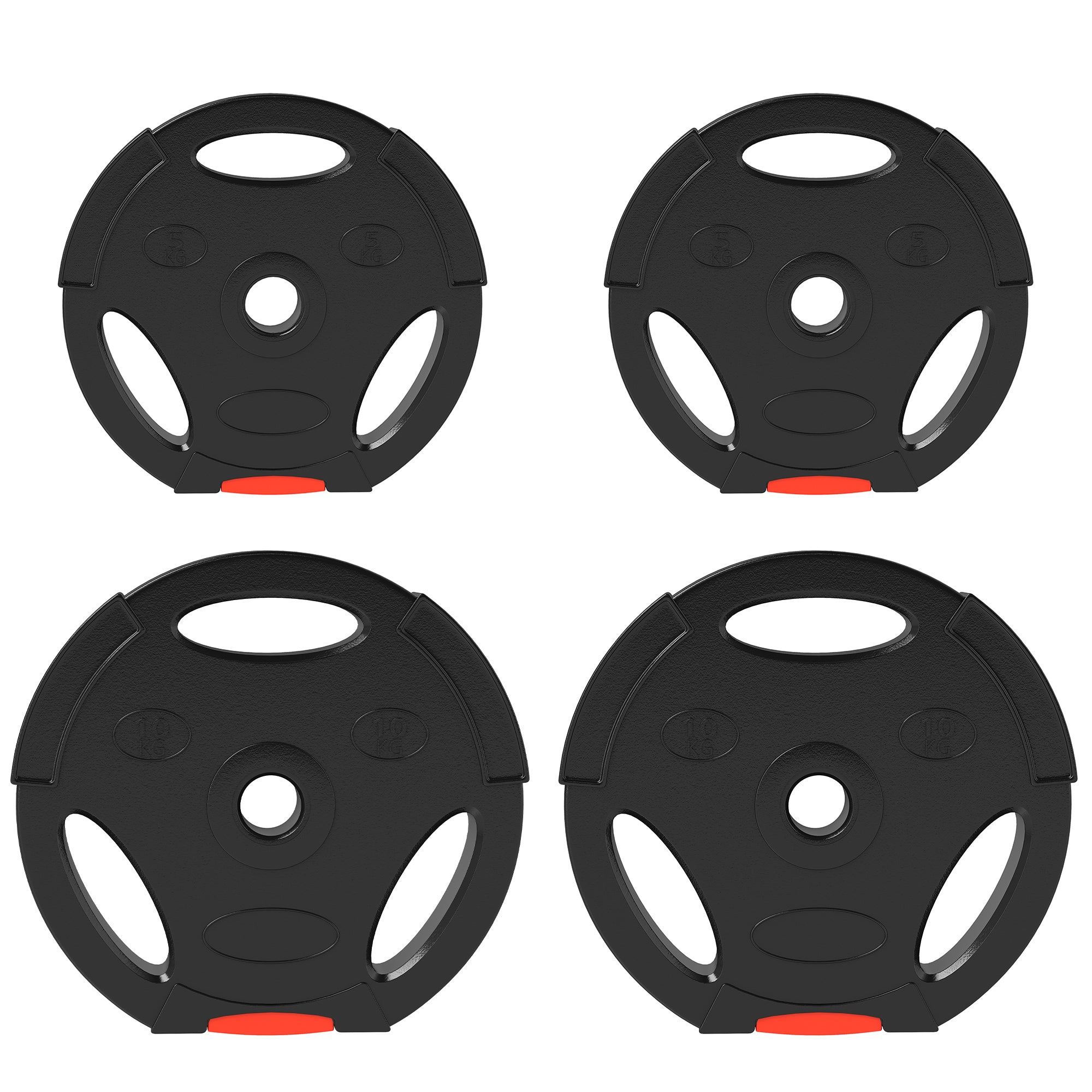 Weight Plates Set, with Two 10kg and Two 5kg weights, Black