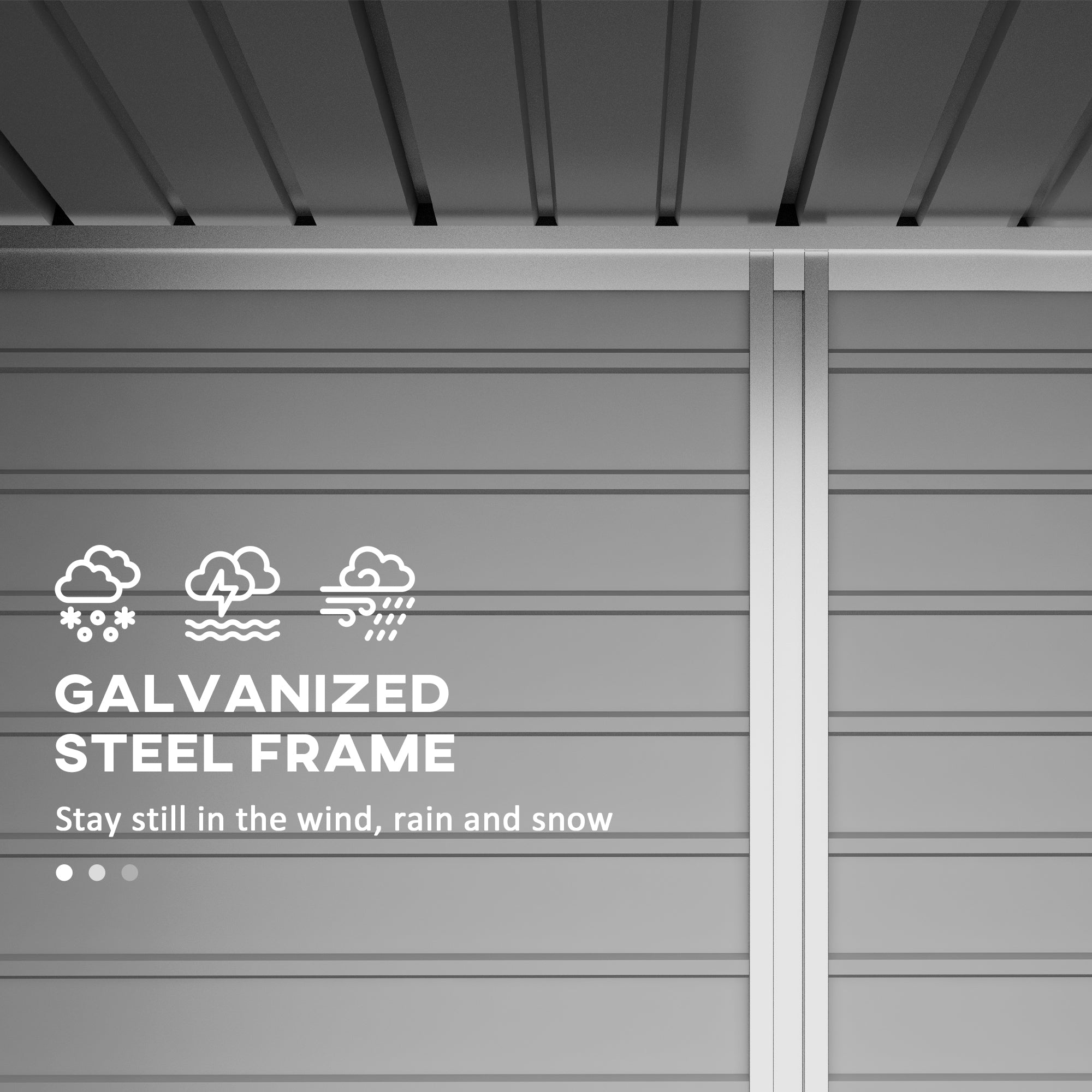 4x6ft Galvanised Steel Garden Shed with Lockable Door - Grey