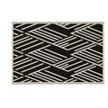 Plastic Straw Reversible RV Outdoor Rug with LED String Light 182x274cm - Black and Coffee