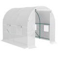 Polytunnel Greenhouse 245 x 200cm with Galvanised Steel Frame - White