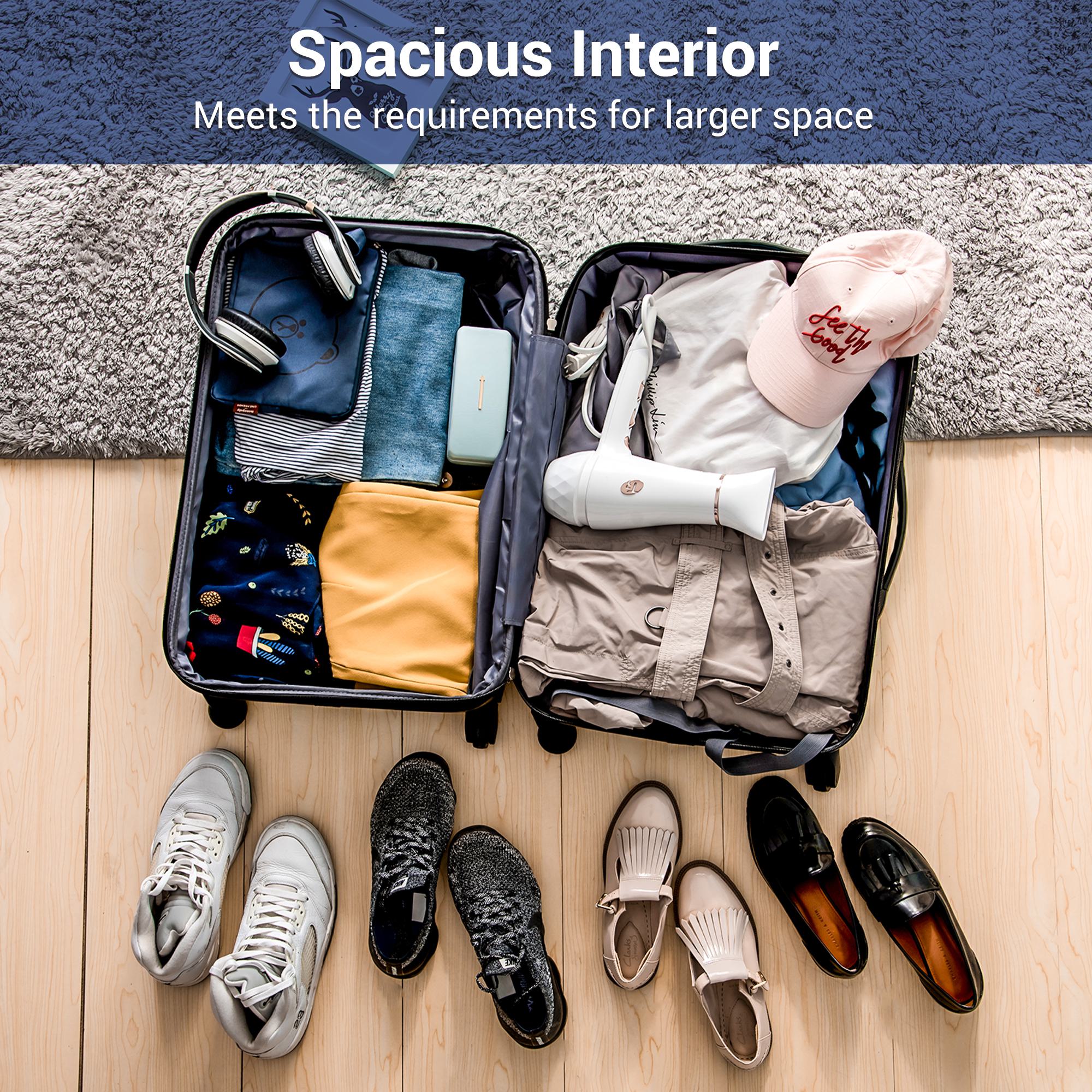 28" 4-Wheel ABS Hard Shell Travel Trolley Suitcase with Adjustable Handle, Luggage with Secure Lock, 52L × 32W × 78H cm, Deep Blue