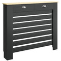 95.5H x 111Wcm Radiator Cover, with Drawer - Black