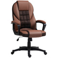 Adjustable Faux Leather Office Chair with Tilt and Swivel - Brown