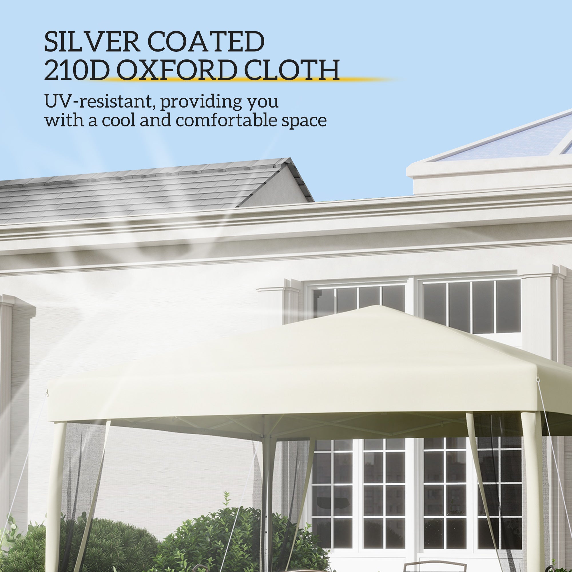 3 x 3(m) Pop Up Gazebo Canopy Tent with Carry Bag, Height Adjustable Mesh Screen House, Portable Garden Outdoor Shade Shelter